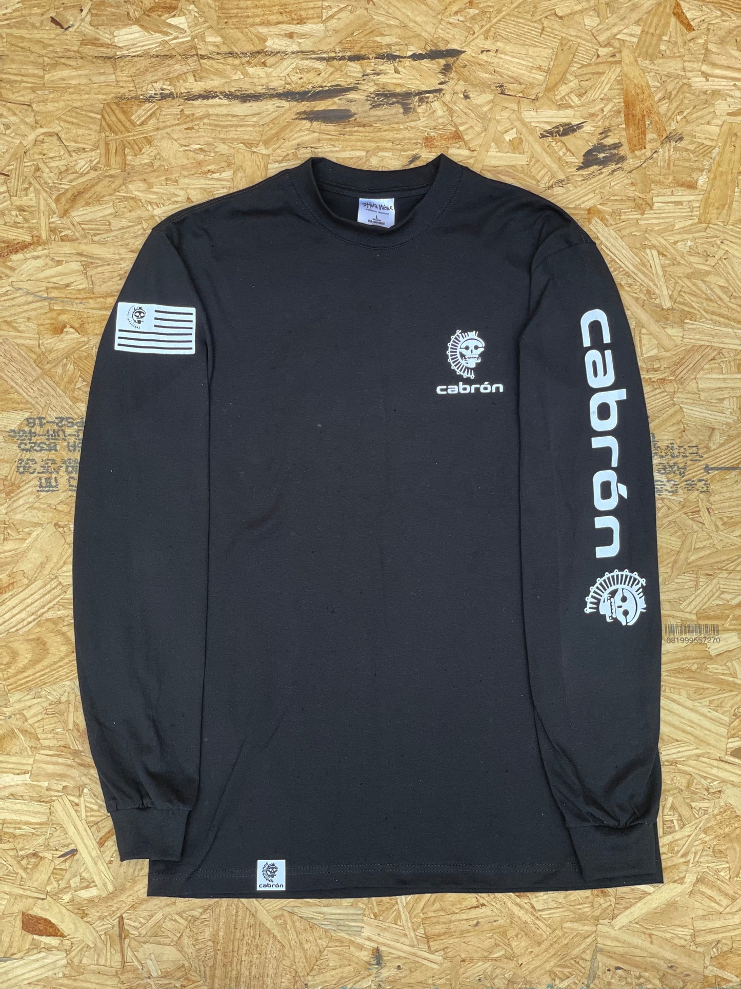 BLACK SHAKA-WEAR HEAVYWEIGHT CABRÓN LONG-SLEEVE